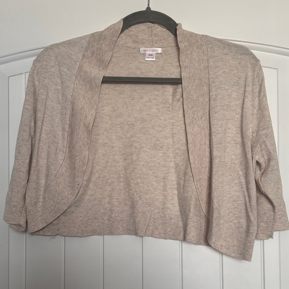 Xhilaration Light Tan Open-Front Shrug
